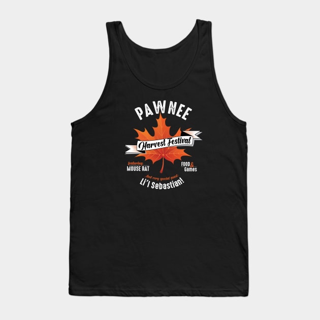 Pawnee Harvest Festival Parks and Rec Fall Leaf Tank Top by figandlilyco